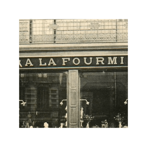 Devanture du magasin A la Fourmi, porcelaines et cristaux, Maison Yves Coz à Saint-Nazaire.