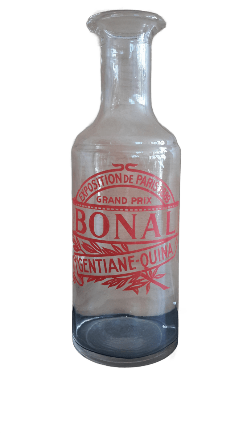 BONAL – verre blanc – grande ecriture rouge