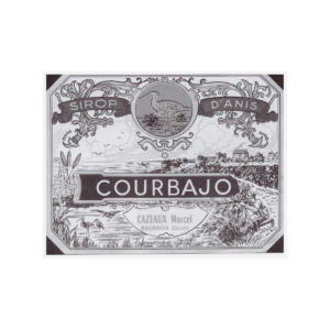 Étiquette Sirop d'anis Courbajo, Cazeaux Marcel à Biganos (Gironde).