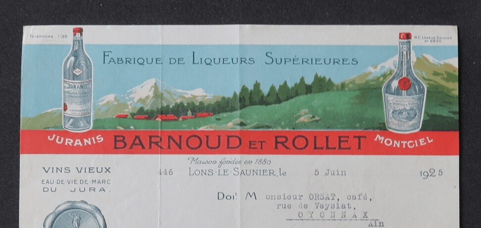 En-tête de facture Barnoud & Rollet, Lons-le-Saunier, 5 juin 1925 (annonce eBay archivée).