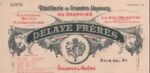 En-tête commercial de Delaye Frères, distillerie de grandes liqueurs du Dauphiné à Valence