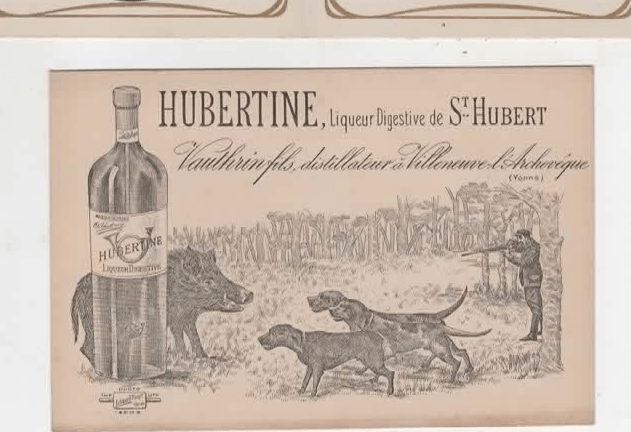 Réclame Hubertine — Vauthrin Fils, distillateur à Villeneuve-l'Archevêque, médaille d'argent 1905 (annonce eBay archivée).