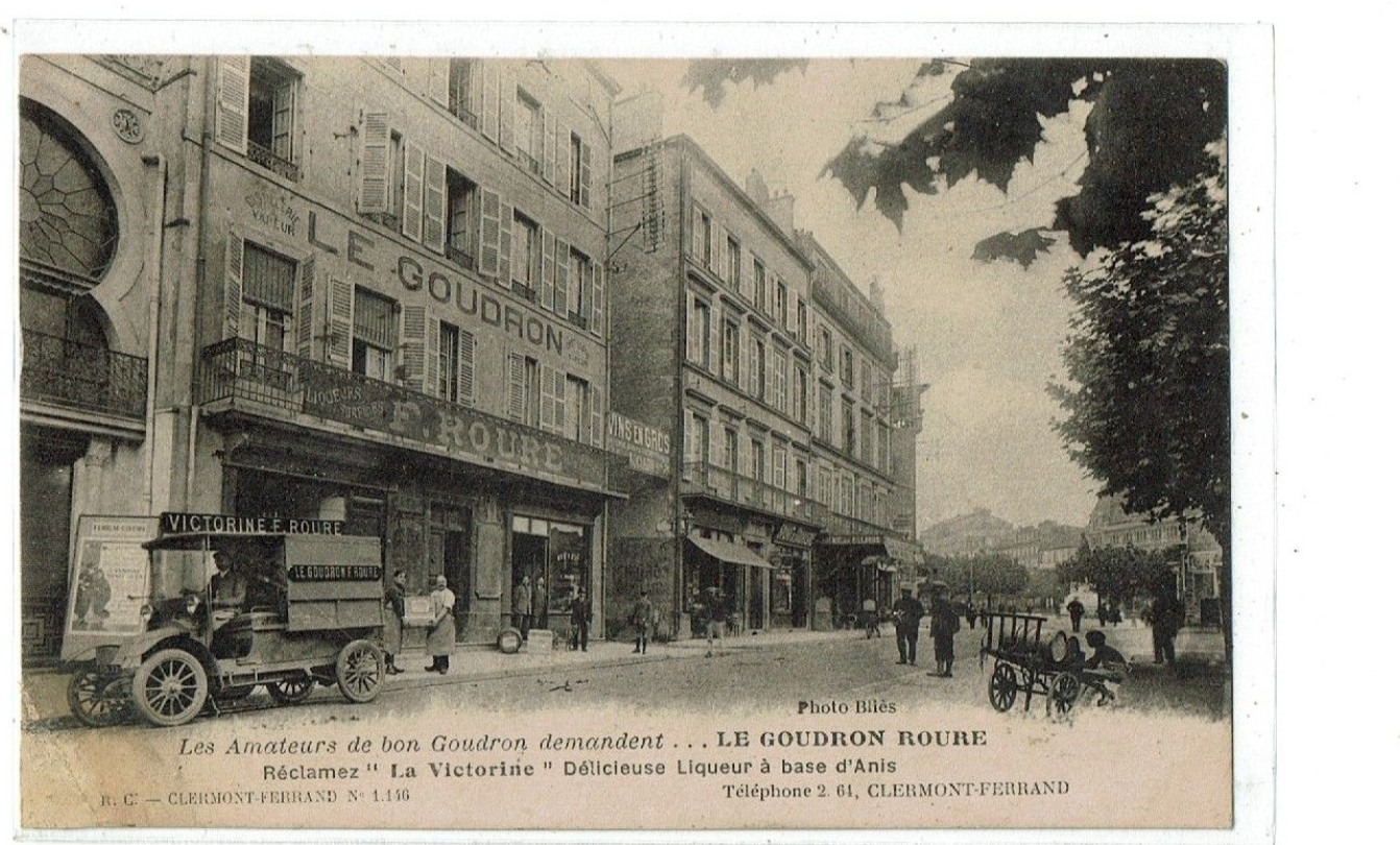La devanture « Le Goudron F. Roure » à Clermont-Ferrand