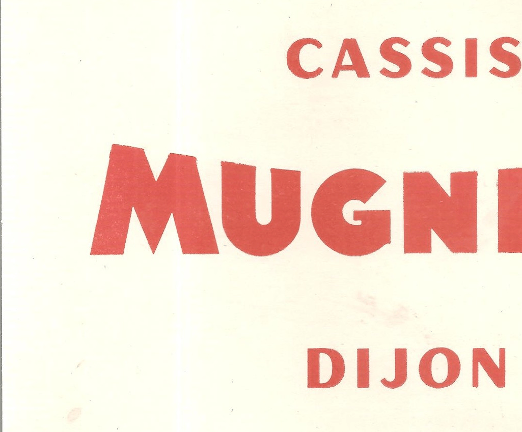 Buvard publicitaire « Cassis Mugnier à Dijon » (Delcampe archivé).
