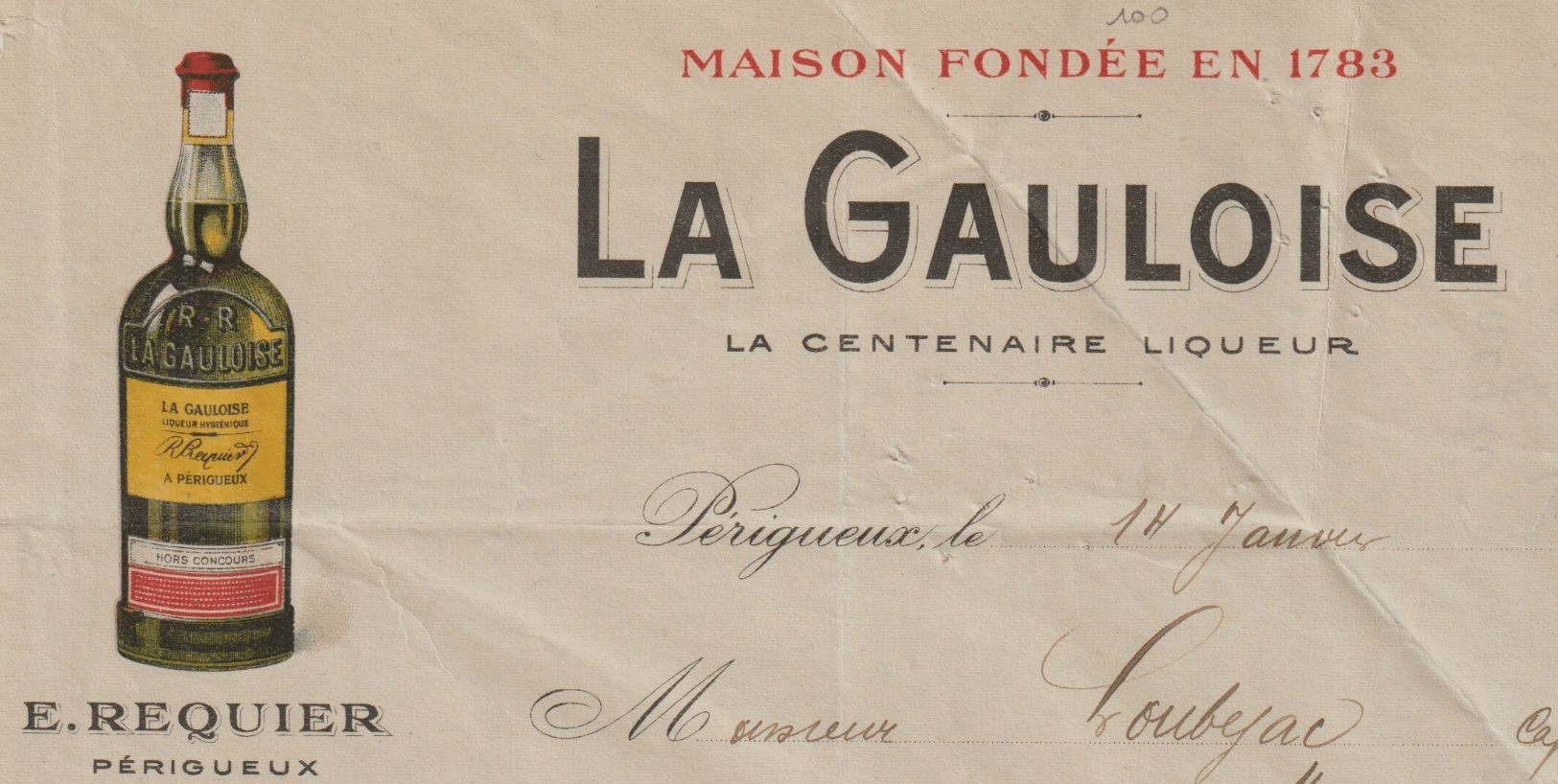En-tête de lettre de la maison E. Requier, Périgueux (pièce de collection archivée).